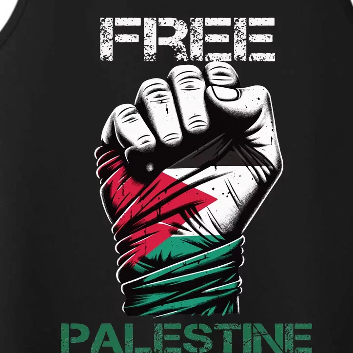 Palestine Free Palestine in Arabic Free Gaza Palestine Flag Performance Tank