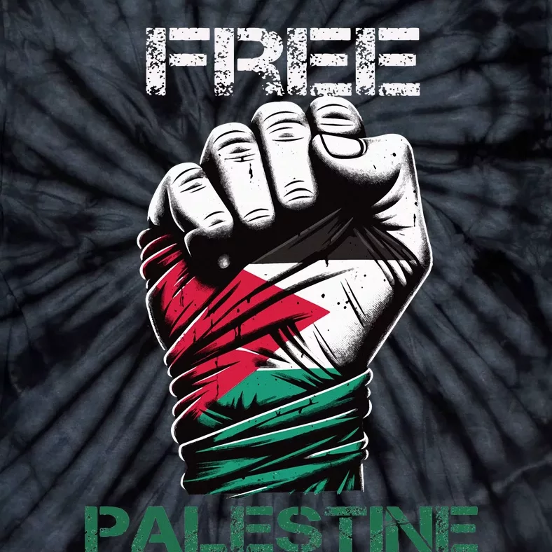 Palestine Free Palestine in Arabic Free Gaza Palestine Flag Tie-Dye T-Shirt