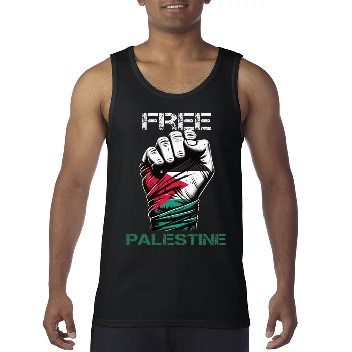 Palestine Free Palestine in Arabic Free Gaza Palestine Flag Tank Top