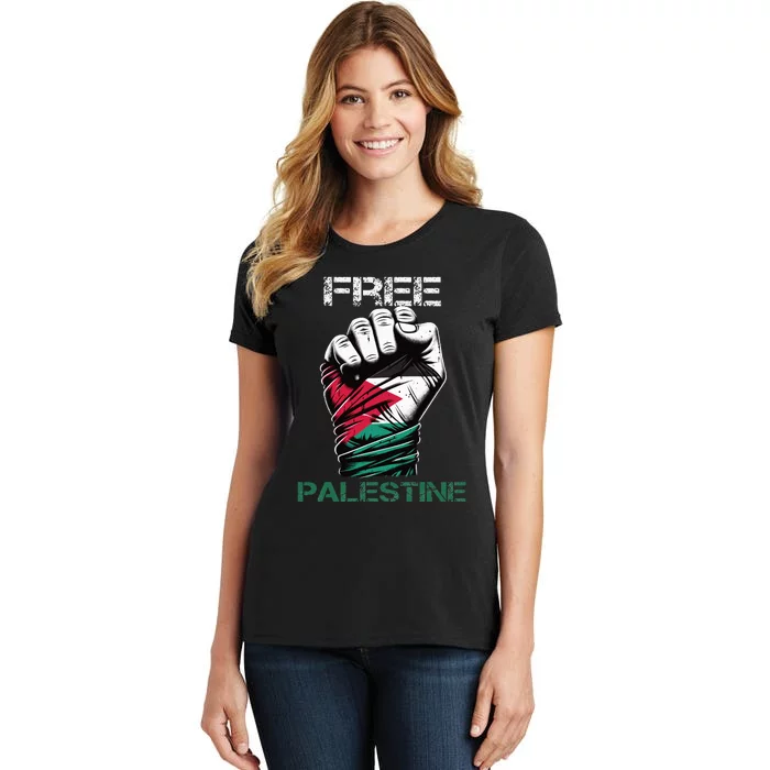 Palestine Free Palestine in Arabic Free Gaza Palestine Flag Women's T-Shirt