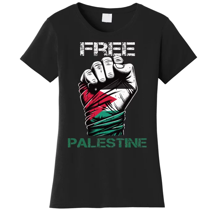 Palestine Free Palestine in Arabic Free Gaza Palestine Flag Women's T-Shirt