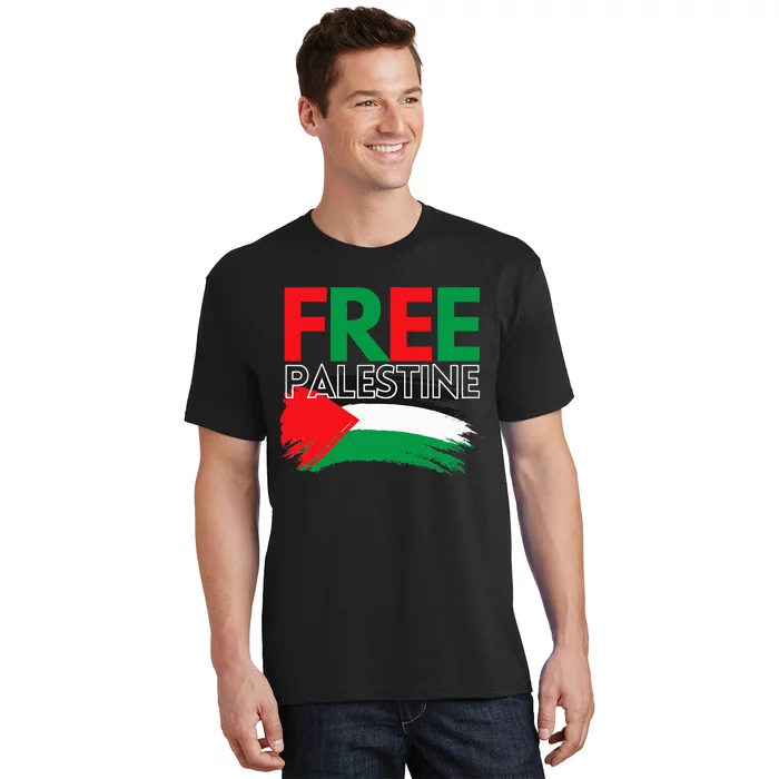 Palestine Free Palestine In Arabic Free Gaza Palestine Flag T-Shirt