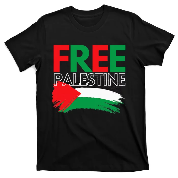 Palestine Free Palestine In Arabic Free Gaza Palestine Flag T-Shirt