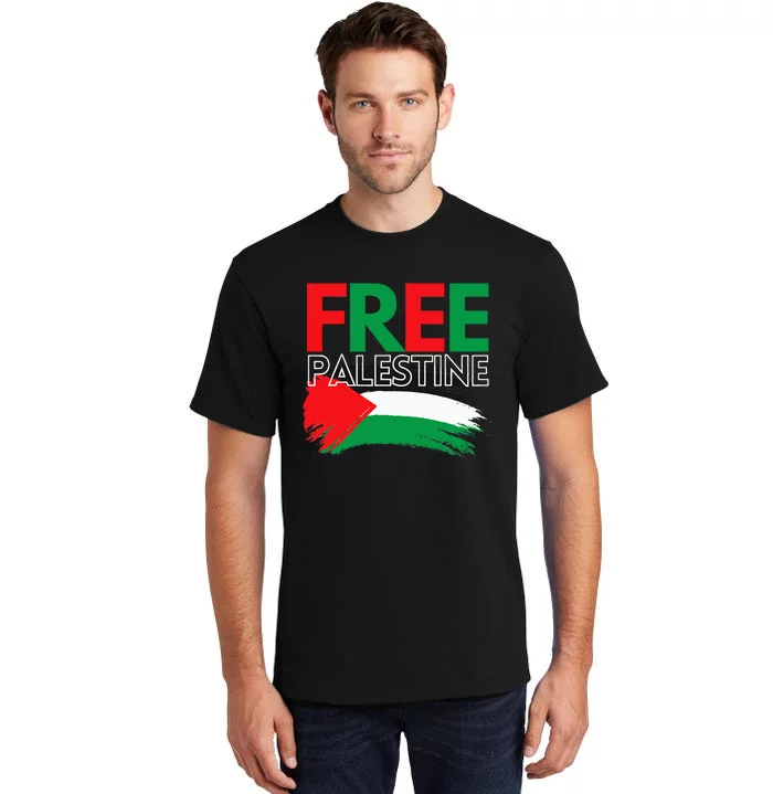 Palestine Free Palestine In Arabic Free Gaza Palestine Flag Tall T ...