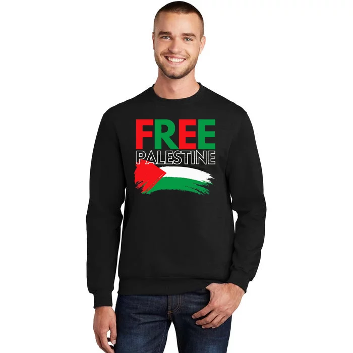 Palestine Free Palestine In Arabic Free Gaza Palestine Flag Tall Sweatshirt