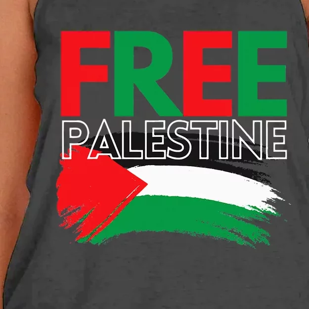 Palestine Free Palestine In Arabic Free Gaza Palestine Flag Women's Knotted Racerback Tank