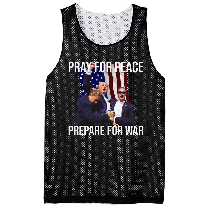 Pray For Peace Prepare For War Protrump Mesh Reversible Basketball Jersey Tank