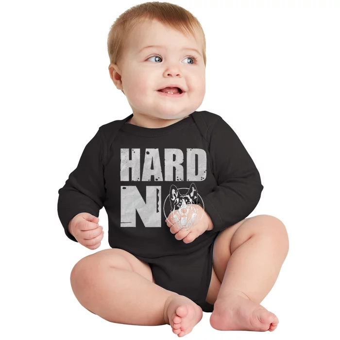 Pitter Funny Patter Let's Get At 'er Hard No Baby Long Sleeve Bodysuit