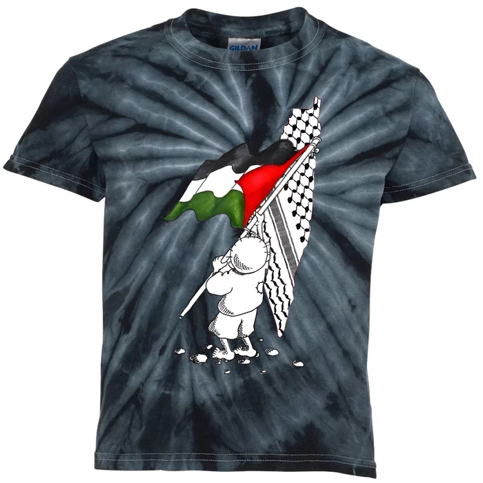 Palestine Free Palestine In Arabic Free Gaza Palestine Kids Tie-Dye T-Shirt