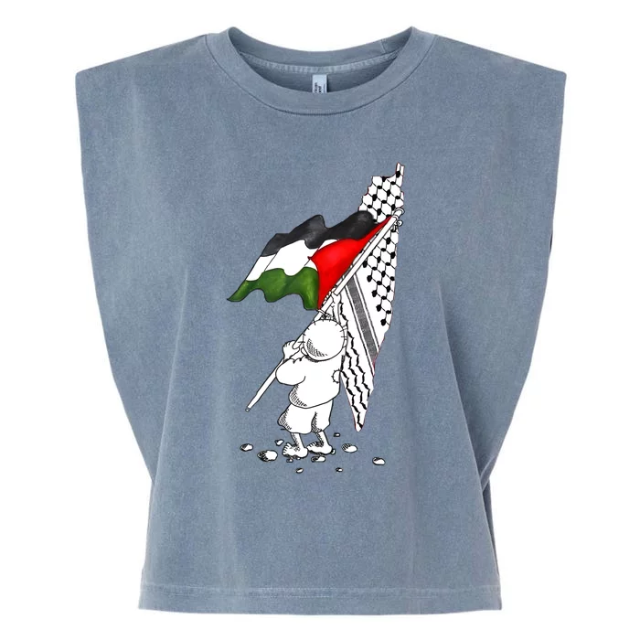 Palestine Free Palestine In Arabic Free Gaza Palestine Garment-Dyed Women's Muscle Tee