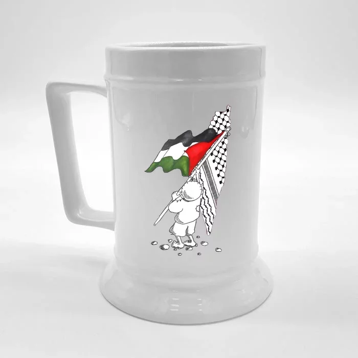 Palestine Free Palestine In Arabic Free Gaza Palestine Front & Back Beer Stein