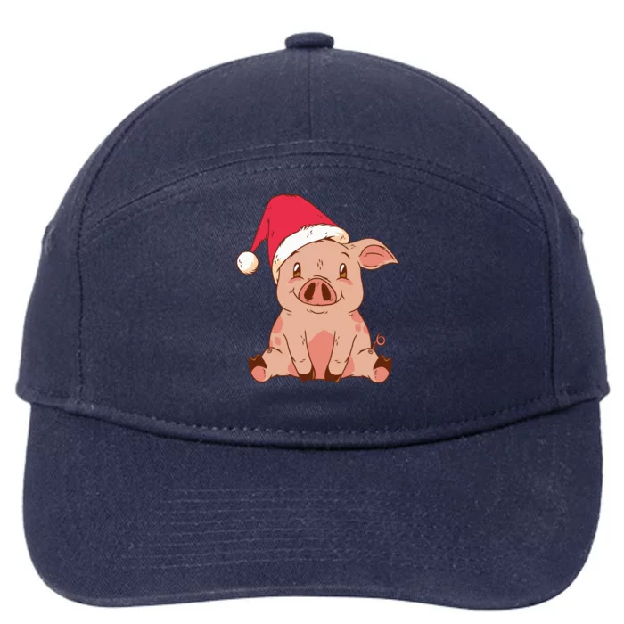 Pig Farmer Piggy Christmas Xmas Funny Gift 7-Panel Snapback Hat