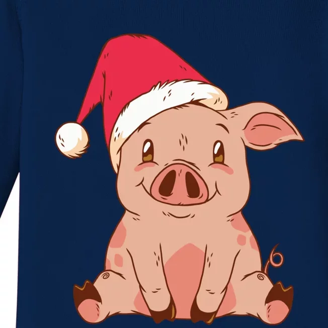 Pig Farmer Piggy Christmas Xmas Funny Gift Baby Long Sleeve Bodysuit