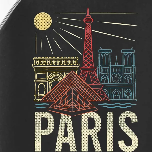 Paris France Paris Vacation Eiffel Tower Paris Souvenir Toddler Fine Jersey T-Shirt