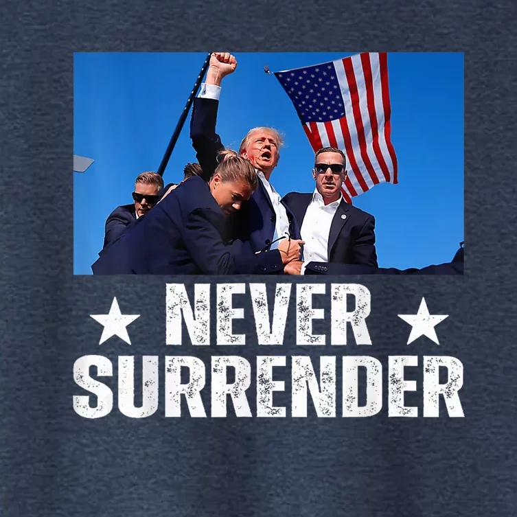 Pray For President Trump Never Surrender God Bless Trump Women's Crop Top Tee