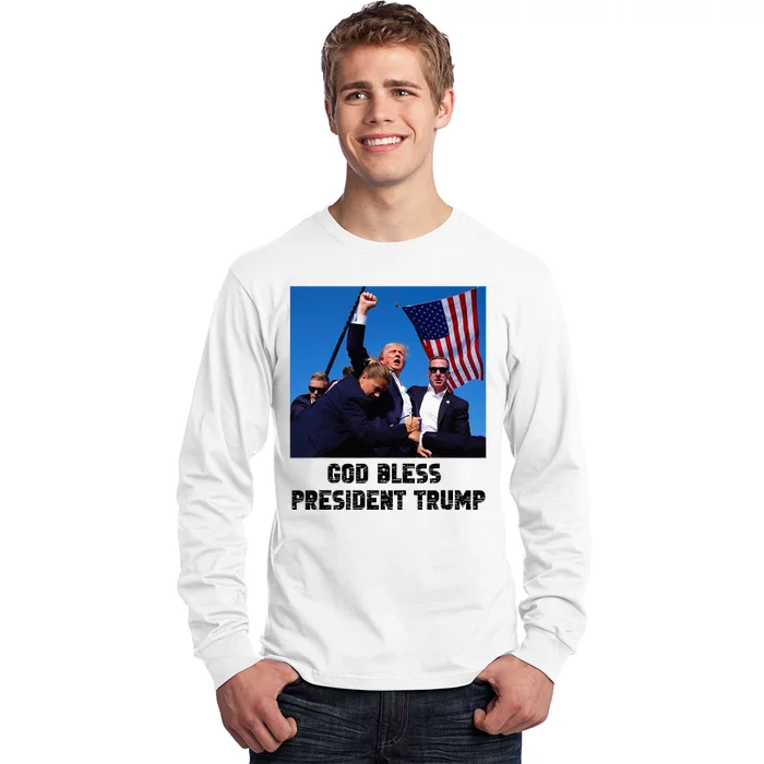 Pray For President Trump Never Surrender God Bless Trump Long Sleeve Shirt