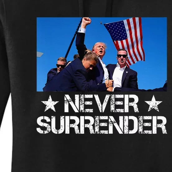 Pray For President Trump Never Surrender God Bless Trump Women's Pullover Hoodie