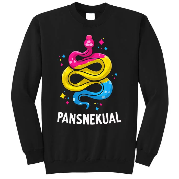 Pansnekual Funny Pansexual Pride Snake Pan Flag Colors Tall Sweatshirt