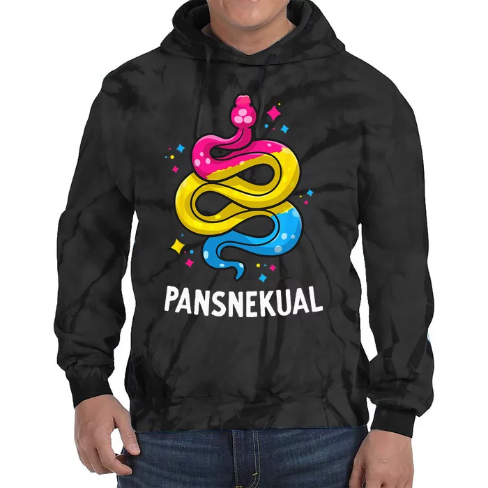 Pansnekual Funny Pansexual Pride Snake Pan Flag Colors Tie Dye Hoodie