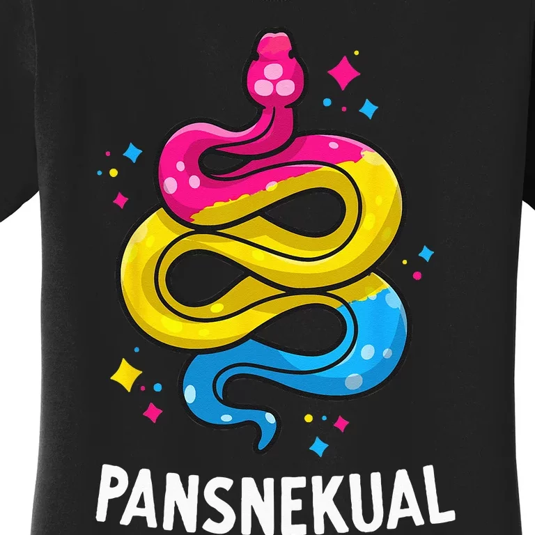 Pansnekual Funny Pansexual Pride Snake Pan Flag Colors Women's T-Shirt