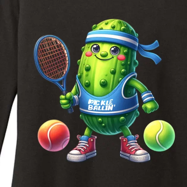 Pickleball Funny Pickle Cucumber Fertation Pickles Gift Womens CVC Long Sleeve Shirt