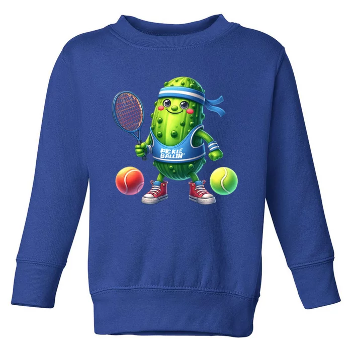 Pickleball Funny Pickle Cucumber Fertation Pickles Gift Toddler Sweatshirt