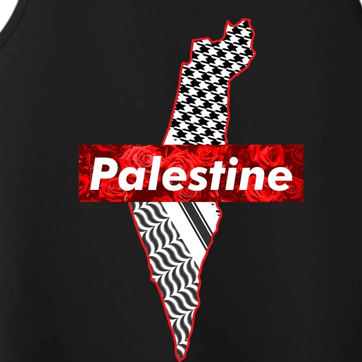 Palestine Free Palestine Free Gaza Palestine Flag Arabic Performance Tank