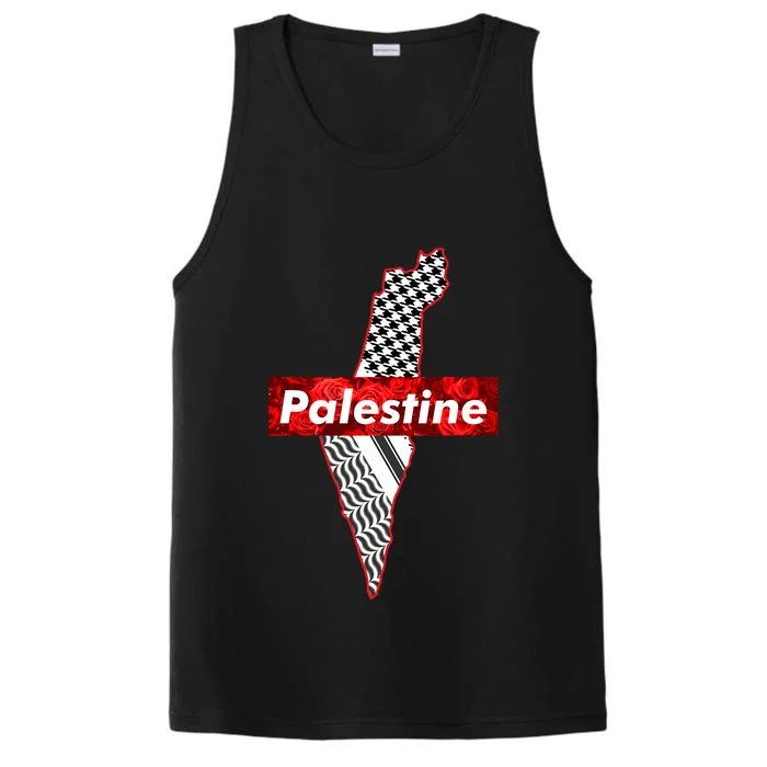 Palestine Free Palestine Free Gaza Palestine Flag Arabic Performance Tank