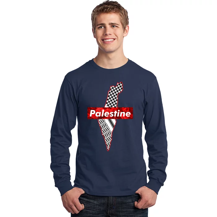 Palestine Free Palestine Free Gaza Palestine Flag Arabic Long Sleeve Shirt