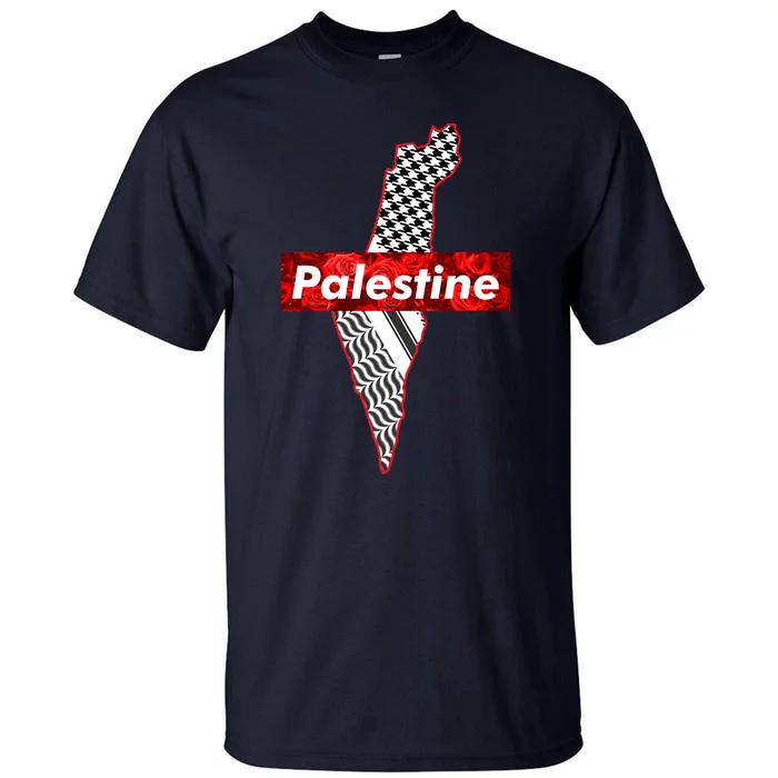 Palestine Free Palestine Free Gaza Palestine Flag Arabic Tall T-Shirt