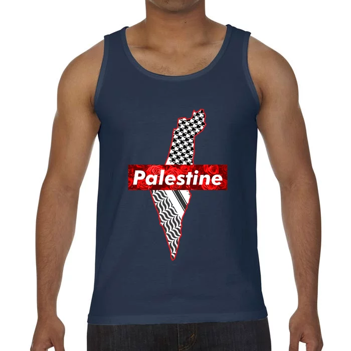 Palestine Free Palestine Free Gaza Palestine Flag Arabic Comfort Colors® Tank Top