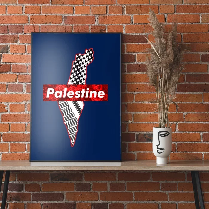 Palestine Free Palestine Free Gaza Palestine Flag Arabic Poster