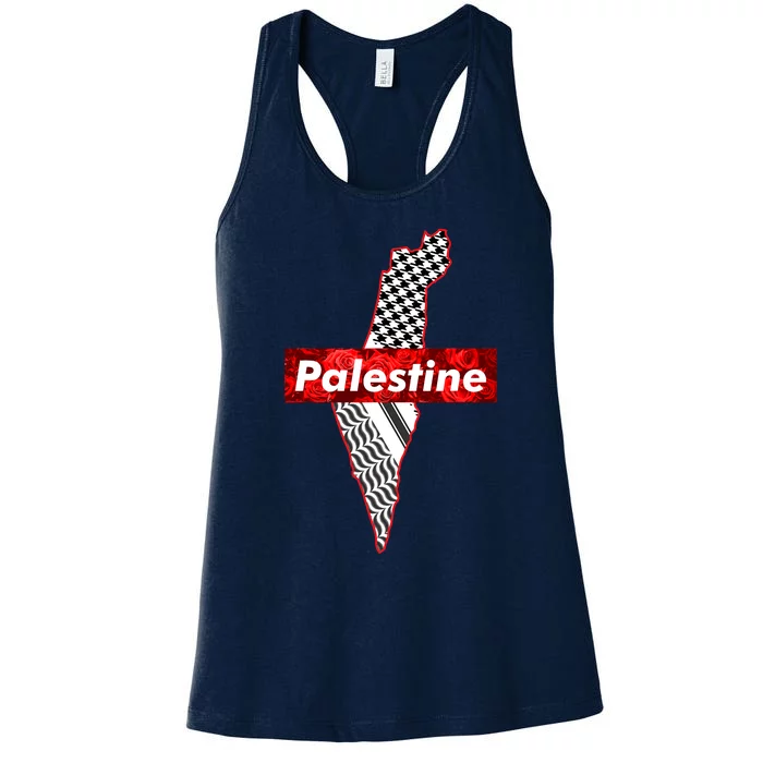 Palestine Free Palestine Free Gaza Palestine Flag Arabic Women's Racerback Tank