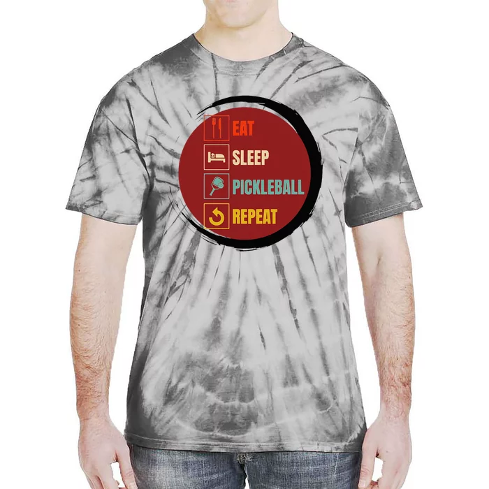 Pickleball Funny Quote Eat Sleep Pickleball Repeat Tie-Dye T-Shirt