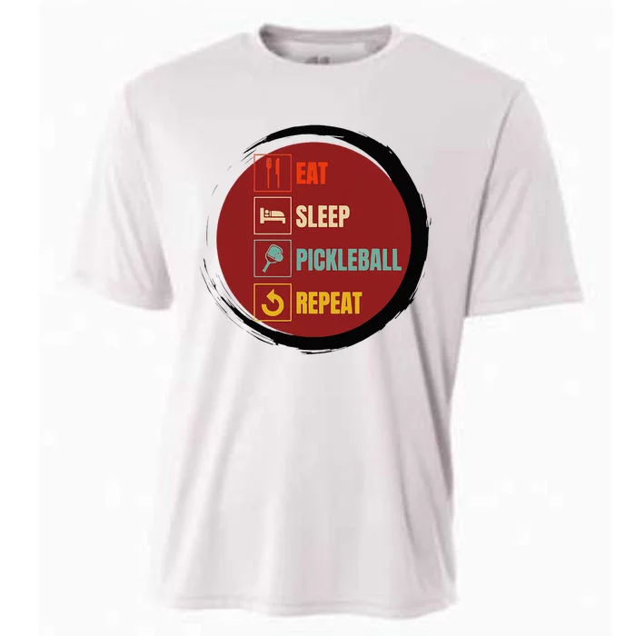 Pickleball Funny Quote Eat Sleep Pickleball Repeat Cooling Performance Crew T-Shirt