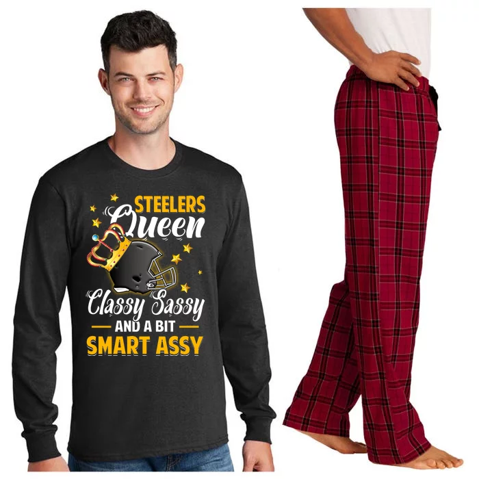 Pittsburgh Football Queen Classy Sassy And A Bit Smart Assy Long Sleeve Pajama Set