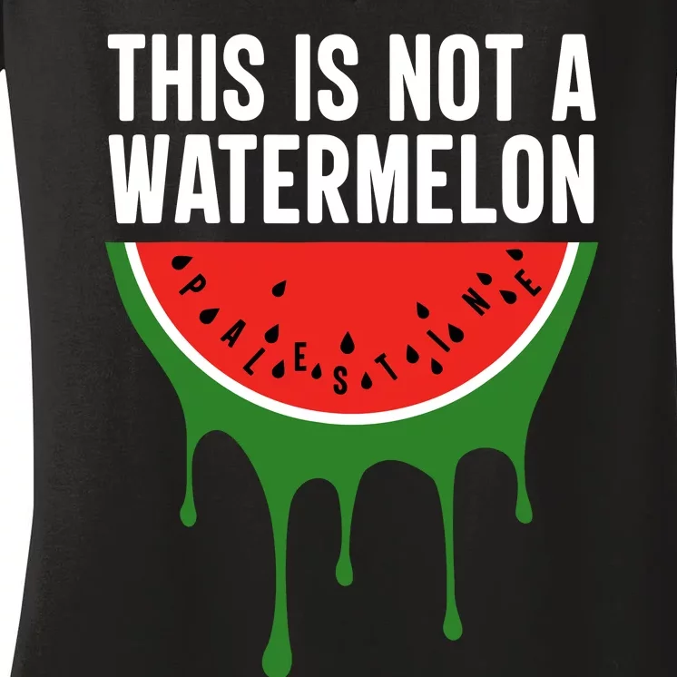 Palestine Funny Quote This Is Not A Watermelon Women's V-Neck T-Shirt