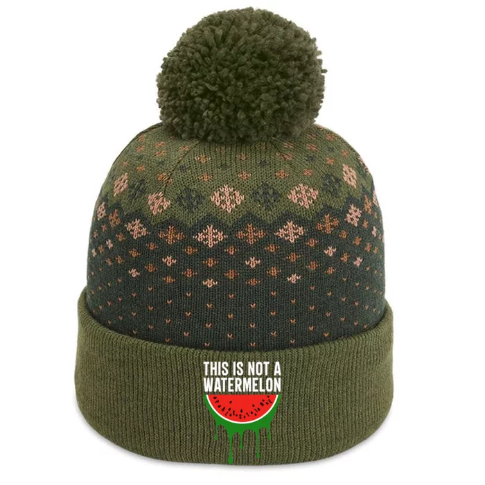 Palestine Funny Quote This is Not a Watermelon The Baniff Cuffed Pom Beanie