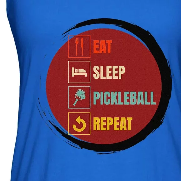 Pickleball Funny Quote Eat Sleep Pickleball Repeat Ladies Essential Flowy Tank