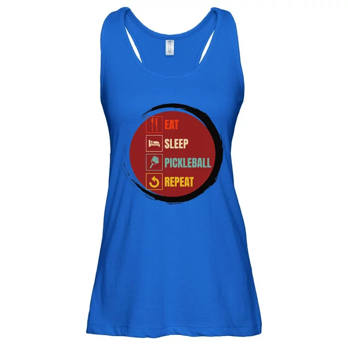 Pickleball Funny Quote Eat Sleep Pickleball Repeat Ladies Essential Flowy Tank