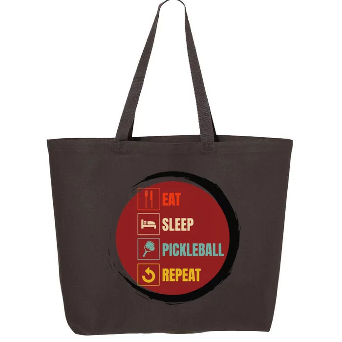 Pickleball Funny Quote Eat Sleep Pickleball Repeat 25L Jumbo Tote