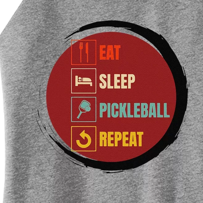 Pickleball Funny Quote Eat Sleep Pickleball Repeat Women’s Perfect Tri Rocker Tank