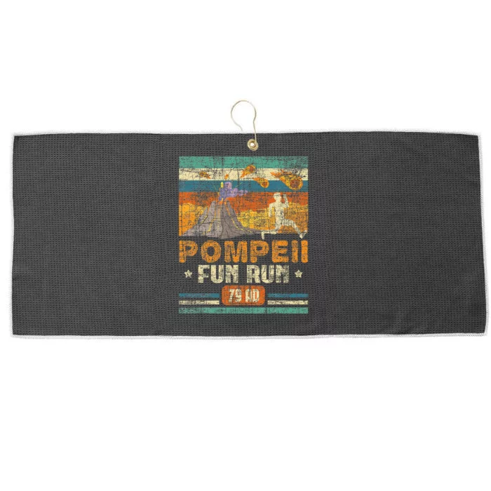 Pompeii Fun Run Geography Volcanologist Volcanology Large Microfiber Waffle Golf Towel