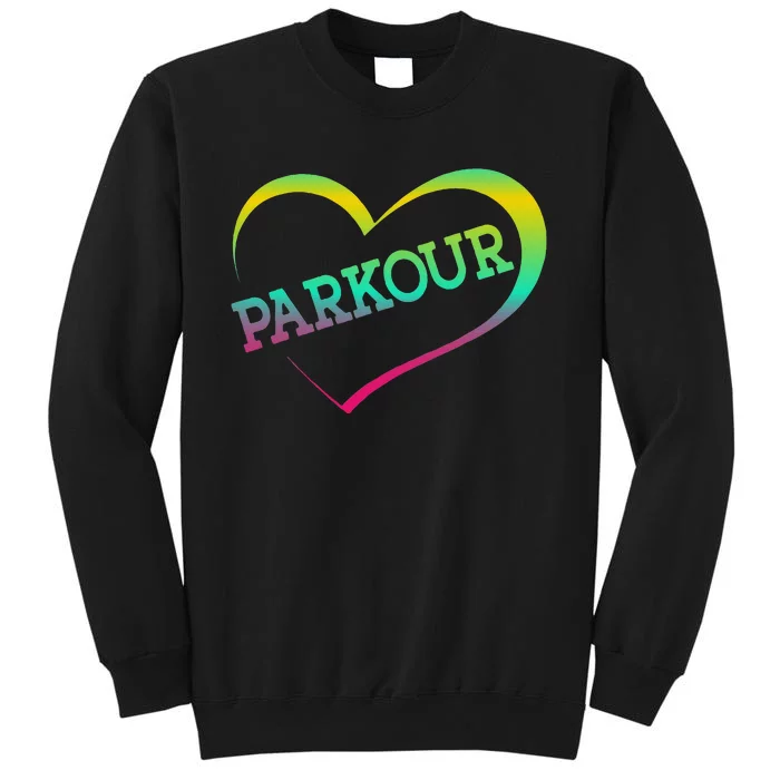 Parkour Free Running Traceur Watercolor Heart Parkour Tall Sweatshirt