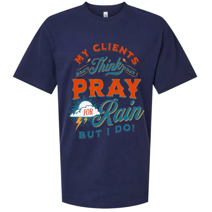 Pray For Rain Cut The Grass Mow The Lawn Farmers Market Sueded Cloud Jersey T-Shirt