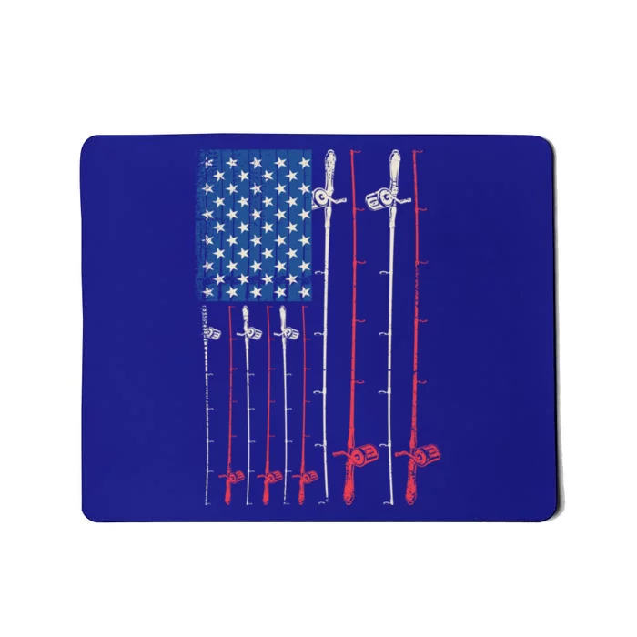 Patriotic Fishing Rods American Flag Fisher 4th Of July Gift Mousepad