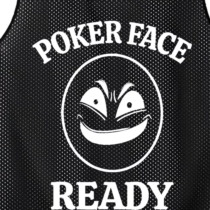 Poker Face Ready Gambling Texas Holdem Funny Card Playing Mesh Reversible Basketball Jersey Tank