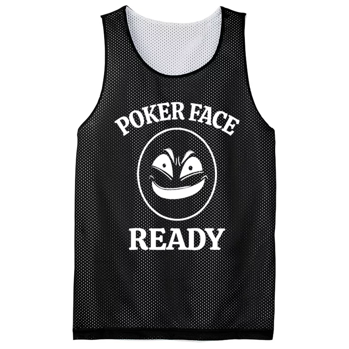 Poker Face Ready Gambling Texas Holdem Funny Card Playing Mesh Reversible Basketball Jersey Tank