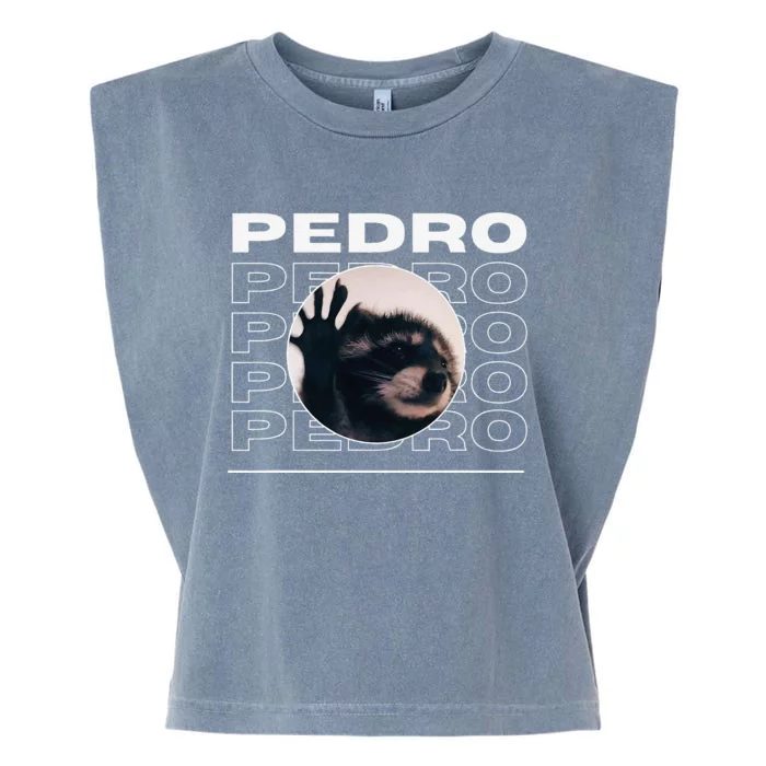 Pedro Funny Raccoon Dancing Meme Garment-Dyed Women's Muscle Tee