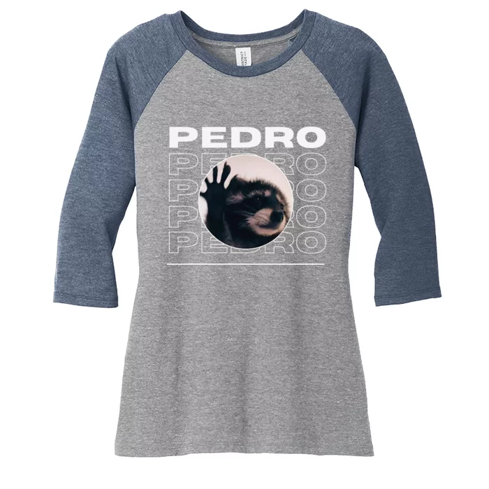 Pedro Funny Raccoon Dancing Meme Women's Tri-Blend 3/4-Sleeve Raglan Shirt